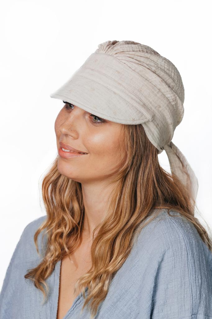 Sun Protection Scarf Tess With Visor 520 Light Beige