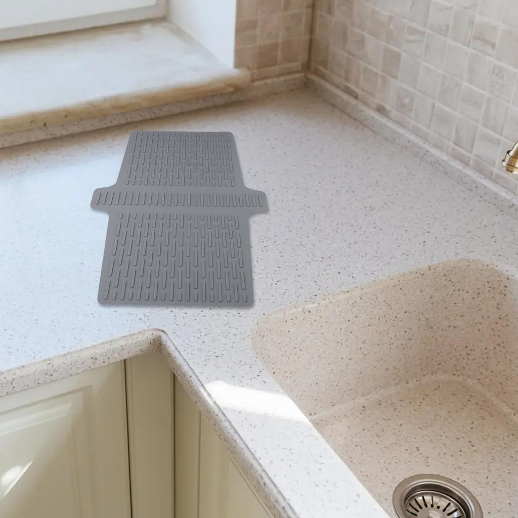 Dishwasher Safe Black Silicone Sink Mat Double Sink Cover Easy To Clean Fresh Kitchen Atmosphere Dishwashing Area