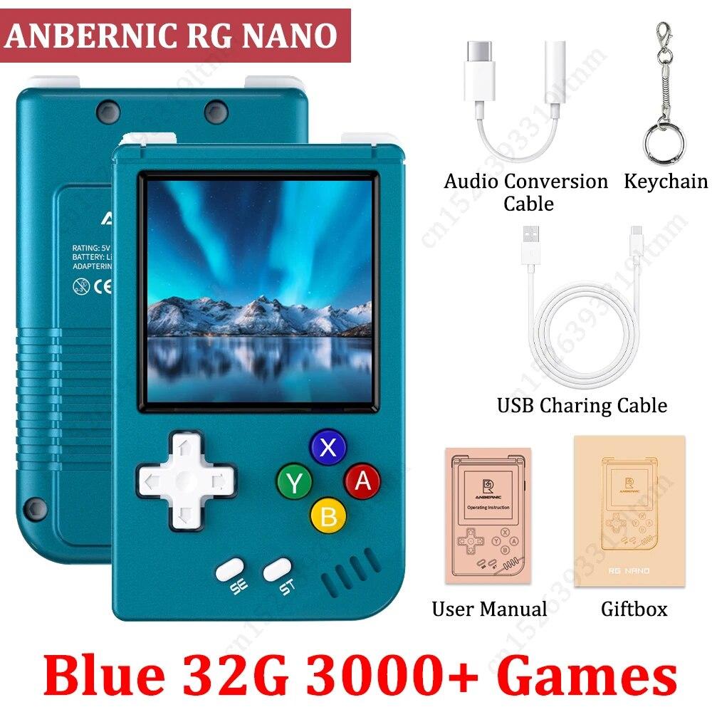Мини-ретро портативная игровая консоль Anbernic Rg Nano с 1,54-дюймовым Ips-экраном, переносной игровой плеер Linux, 8000+ ретро-игр, Mp3-музыкальный плеер