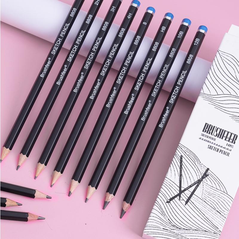 Набор карандашей для рисования, 14 шт./компл., деревянные профессиональные принадлежности для рукоделия, твердые/средние/мягкие угольные карандаши для эскизов, канцелярские принадлежности для художественной живописи