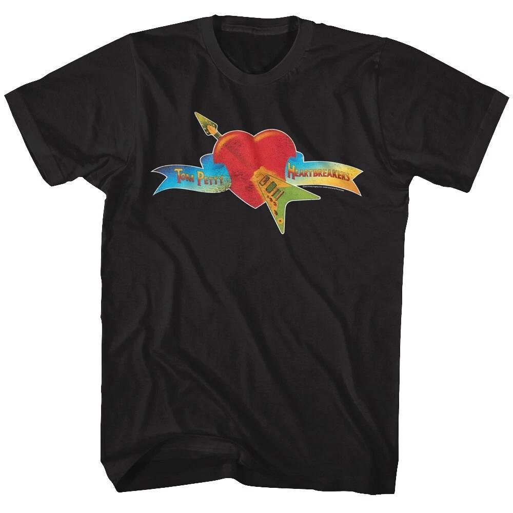 Tom Petty & the Heartbreakers Logo Black Cotton T Shirt Full Size S-5XL Unisex T-Shirt