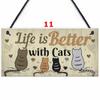 Garden Kitchen Wall Decor Funny Home Decoration Wood Cat Coop Toys Plaque Cat Sign