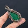 Lab-Created Emerald Gemstone Pure Copper Wire Wrapped Handmade Pendant Jewelry