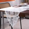 Yousheng Hollow Table Runner Exquisite Workmanship Soft Comfortable Touch Fringed Trim Table Runner Home Accessories