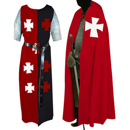 Мужской средневековый рыцарь SevenTemplar Хэллоуин костюм с капюшоном плащ Ренессанс сюрко костюмы для косплея (S-6XL)