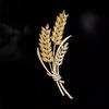 Delicate Wheat Ear Brooch High-End Women'S Light Luxury Niche High-End Design Corsage Temperament Coat Pin Accessories