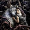 5D DIY Diamond Painting Cross Stitch Full Round Diamond Embroidery Diamond Beauty & Wolf Home Decor