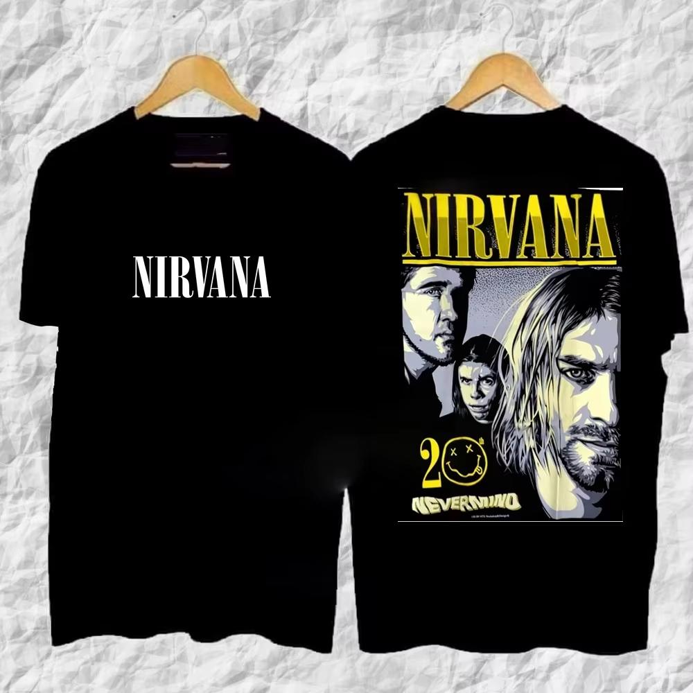 Рок-группа Nirvana 2026 Новый Расслабляющая Футболка Nevermind Тайский Курт Кубен Унисекс Мода Топ с коротким рукавом Футболка из чистого хлопка Рок-группа