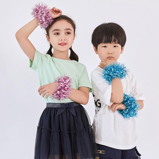 6 шт., помпоны для черлидинга, эластичный браслет, держатель для хвоста, веревки для волос, костюм для вечеринки, подарки, оптом для празднования команды, игры в волейбол