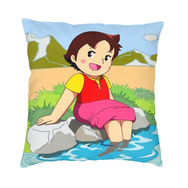 Heidi And Peter Cushion Cover 45x45cm Girl of The Alps Soft Cute Pillows Case Living Room Decoration