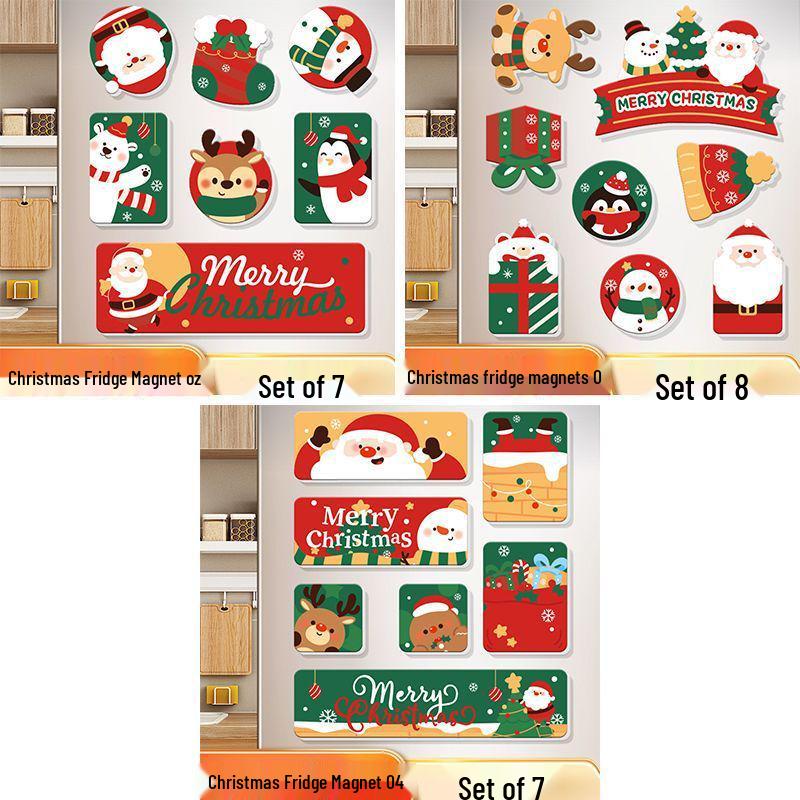 2026 Christmas Refrigerator Magnet Set - High-Value, Cute Magnetic Santa Claus Decorations