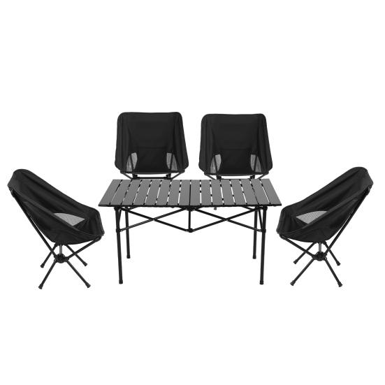 Camping Table Chair Set, Folding Portable Outdoor Table Chair, Fishing BBQ Hiking Folding Stool Table Set with Large Storage Organizer and Carrying
