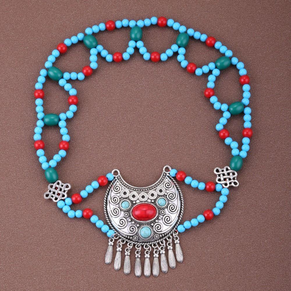 Ethnic Style Bohemia Hair Chain Tassel Women Head Chain Ethnic Style Forehead Chain Exotic Headbands Necklace