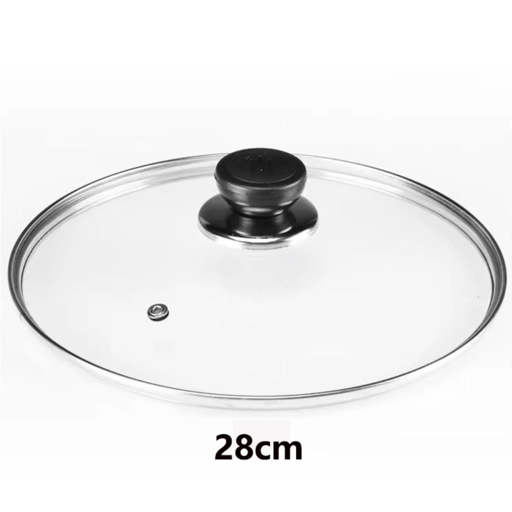 Round Frying Pan Cover Tempered Glass Pot Lid Durable Wok Pan Lid Kitchen Accessories