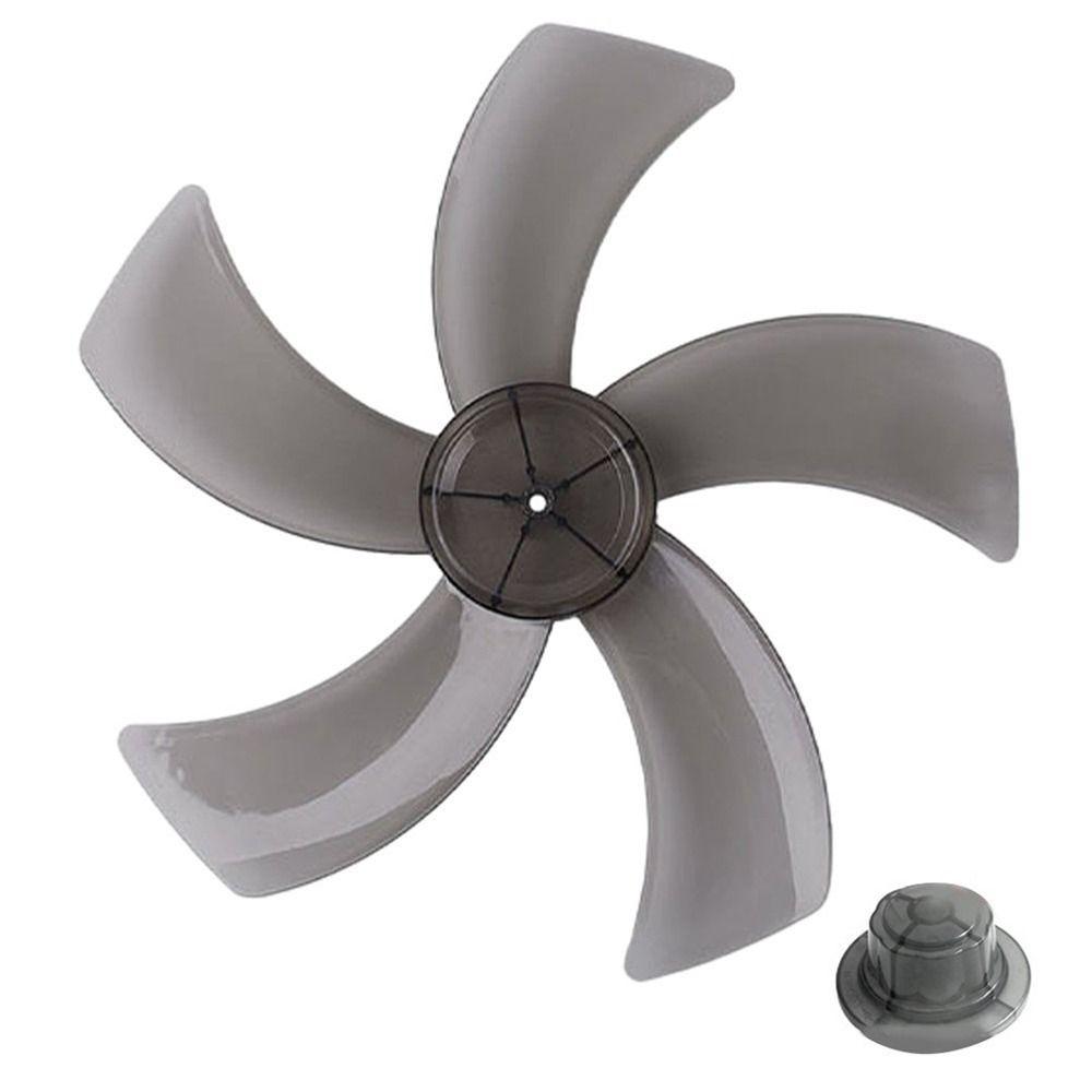 1Pcs 5 Blades Plastic Fan Blade With Nut Cover Table Fanner Accessories For Standing Pedestal