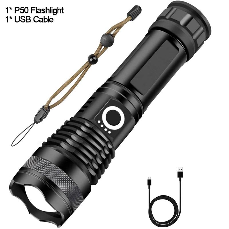 New XHP70 LED Flashlight XHP50 LED Flashlights USB Rechargeable Flashlight Zoomable Torch Waterproof Torch Camping Flashlight