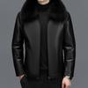 Middle-aged Men's Loose Casual Down Jacket Leather Jacket Leather Jacket Fur Jacket