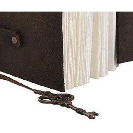 Handmade Embossed Travel Diary with Style and Formate with Key Rope - Brown. Size 5x7 Inches