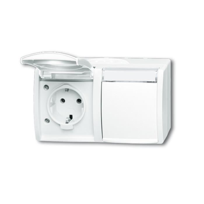 Prise multiple - BUSCH-JAEGER - 2084-0-0715 - 16 A - IP44 - Blanc