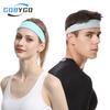 Gobygo Однотонная спортивная повязка для волос Широкая эластичная лента Йога Бег Повязка на голову с защитой от пота Нескользящая Впитывающая пот Мужская Женская