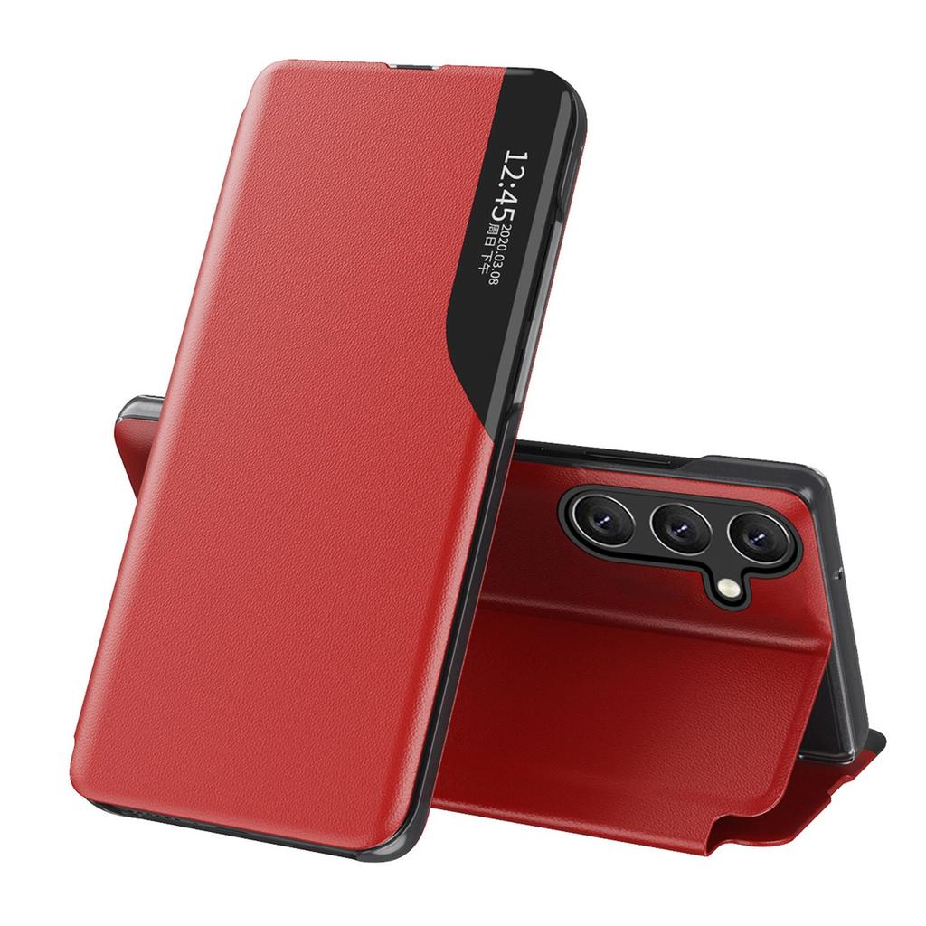Etui z klapką podstawką do Samsung Galaxy S25 Eco Leather View Case - czerwone