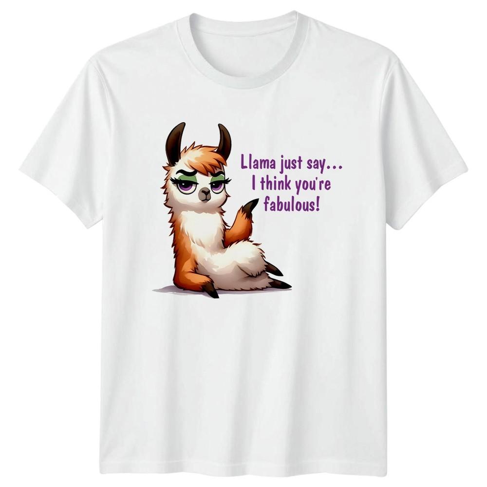 Llama Just Say I Think Youre Unisexs TShirt Llama Animal Birthday Gift For Her