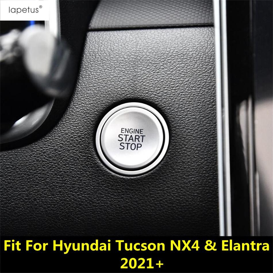 Для Hyundai Tucson NX4 и Elantra 2021 - 2025 автомобилей Старт Стоп Кнопка зажигания двигателя Накладка Серебряный Красный Синий Аксессуары