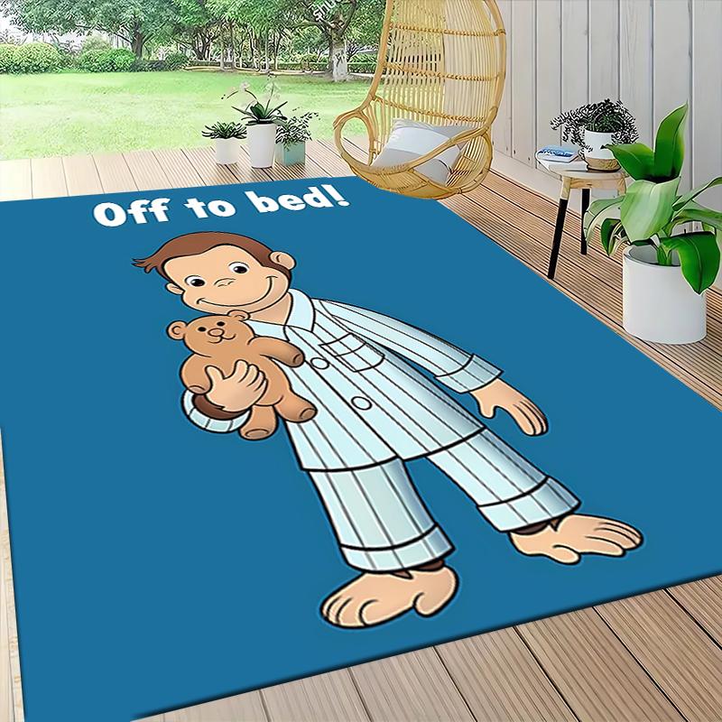 1Pc Curious George Party Carpet Rug Customizable Soft Washable Antislip Home Living Room Sofa Mats Personalized Rug 0917216