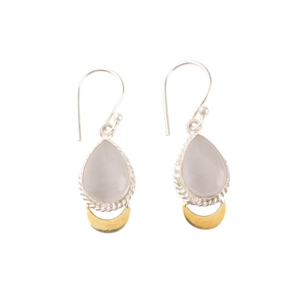 Украшения из селенита, серебро 925 пробы с клеймом, серьги ручной работы 1,5 дюйма для женщин EE-162-33