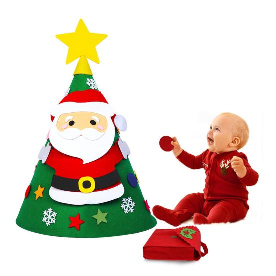 Набор фетровой елки «Сделай сам» 30 украшений со съемными декорациями, настенный праздничный декор для дома, класса