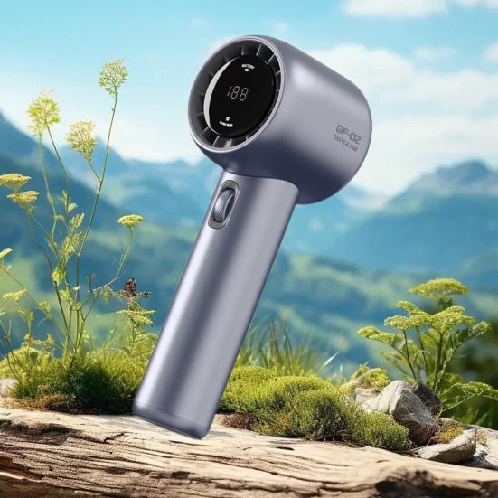 Portable Handheld Fan Adjustable Turbo Mini Fan Digital Display Battery Powered USB Rechargeable Personal Fan