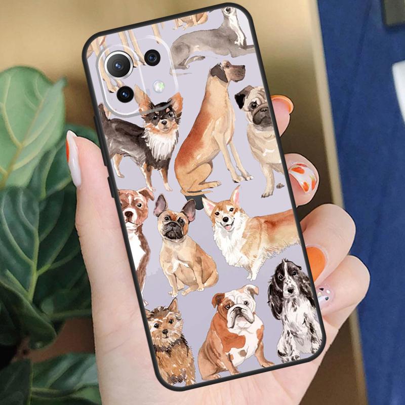 Чехол с рисунком собак Бульдог и Бигль Для Xiaomi 15T 14T 13T Pro 14 15 Ultra 17 Pro Max POCO X7 F8 Pro X5 X6 F5 F6 F7 Чехол