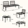 Lounge Garden Furniture Set 5-6 Person Garden Lounge Set with 2-Seater Garden Sofa, 2 Chairs, Corner Chair, Slatted Table, Footstool