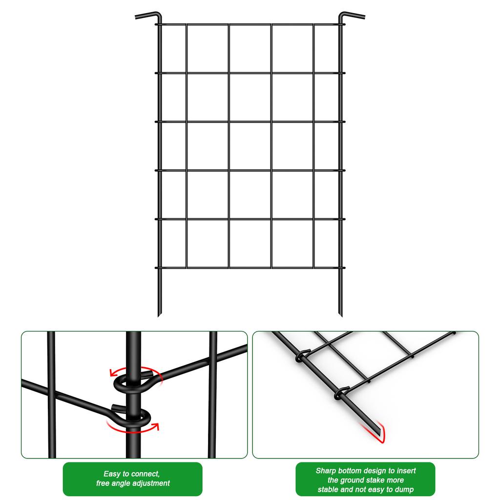 10,08 футов Ржавчиностойкие Садовые Панели Забора без Копания - Декоративный Барьер для Животных для Патио/Двора/Ландшафта, Наружное Металлическое Ограждение Серебристое