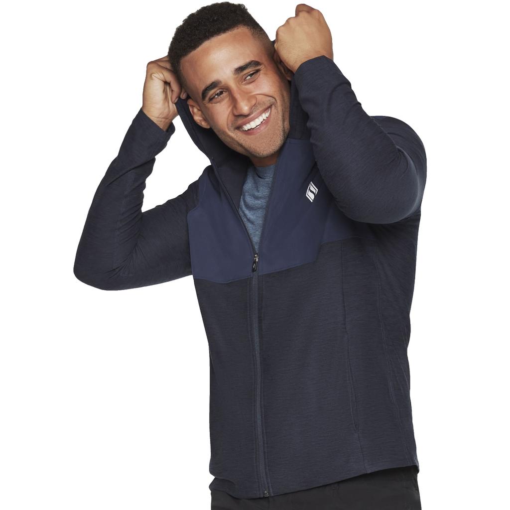 Skechers Ultra Go Lite Full Zip Hoodie, Mens Navy Sweatshirt