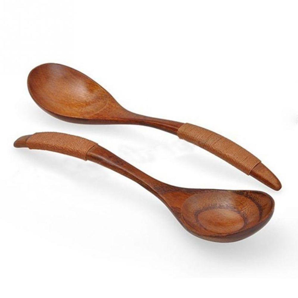 Handmade Black Walnut Tableware Hand-made Wood Wooden Spoon Kitchen Tool Soup Spoon Cooking Utensil