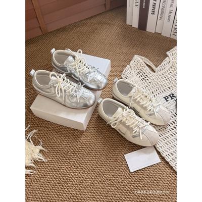 Серебристые женские туфли на плоской подошве со скрытой платформой, новые осенне-летние повседневные спортивные туфли для скейтборда