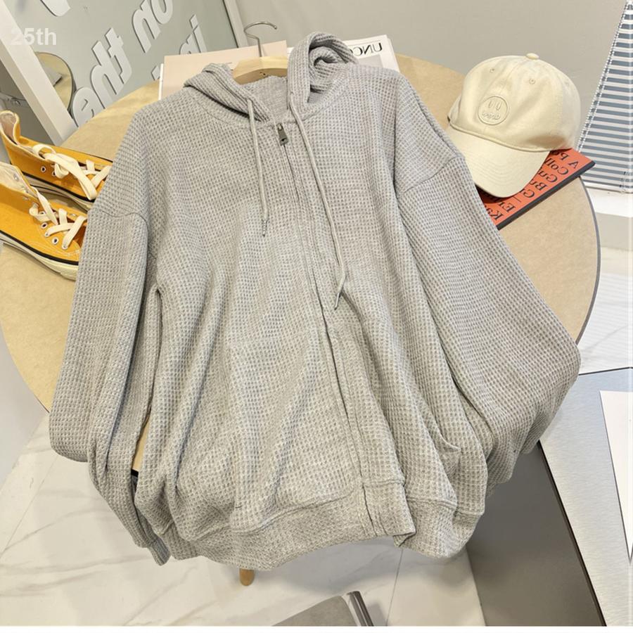 Plaid Hooded Sweatshirt Women Autumn New Loose Slim Fit Small Design Casual Spring Summer Outerwear Women Zipper Open Cardigan