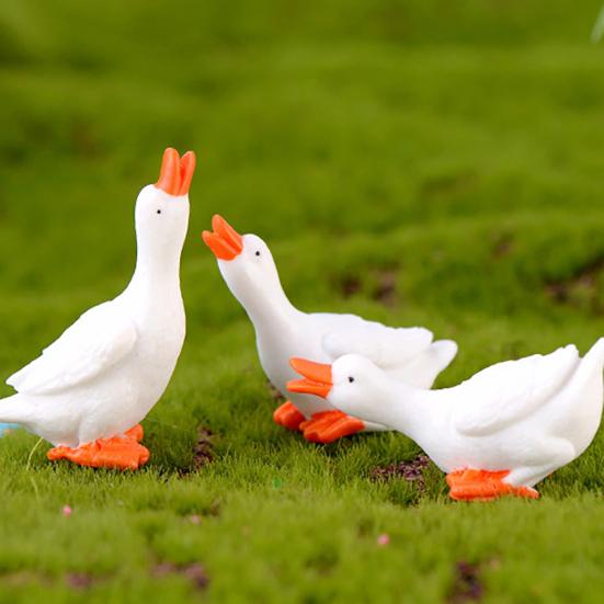 3Pcs Miniature Goosey Resin DIY Landscape Garden Terrarium Figurines Accessories KTY