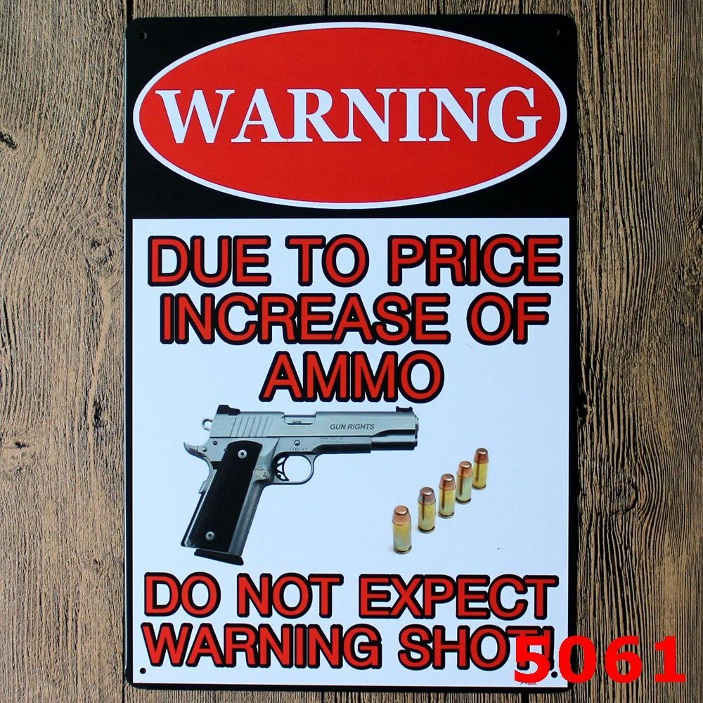 Custom Gun Humor Tin Sign for Restaurant, Bar, or KTV Decor