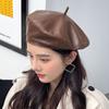 Модный фетровый берет из 100% высокого качества из натуральной кожи, женская кепка, женский берет для девочек на весну и осень, шляпа с тыквой