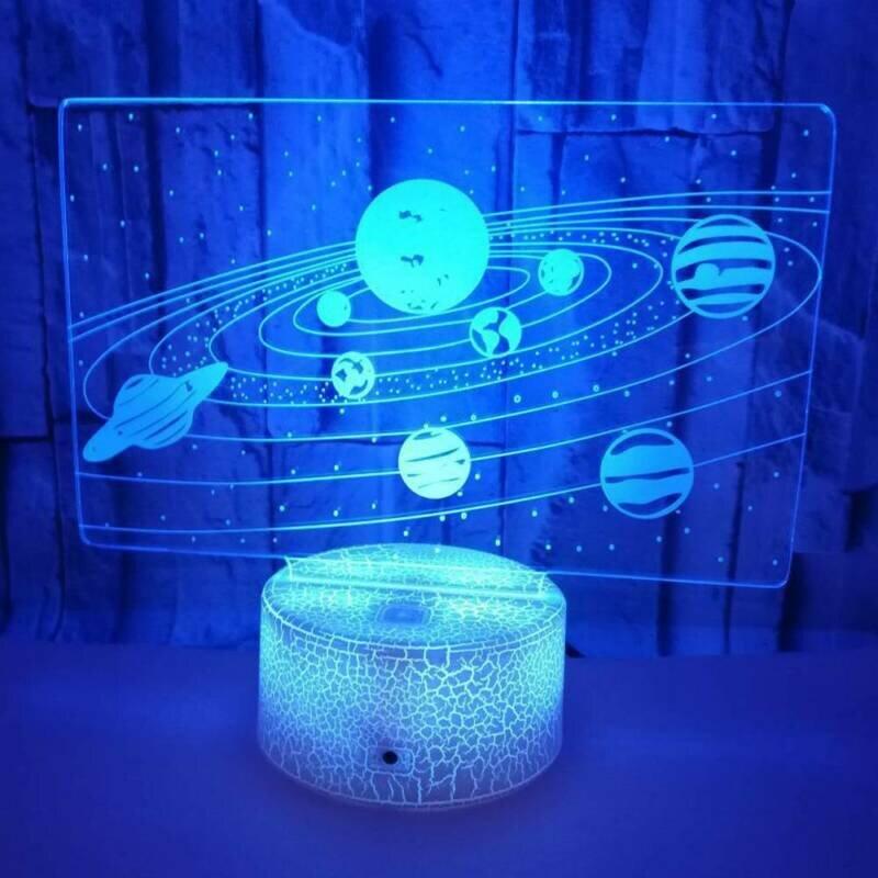 3D Solar System Galaxy Night Light Color Change Bedroom Lamp Kids Christmas Gift