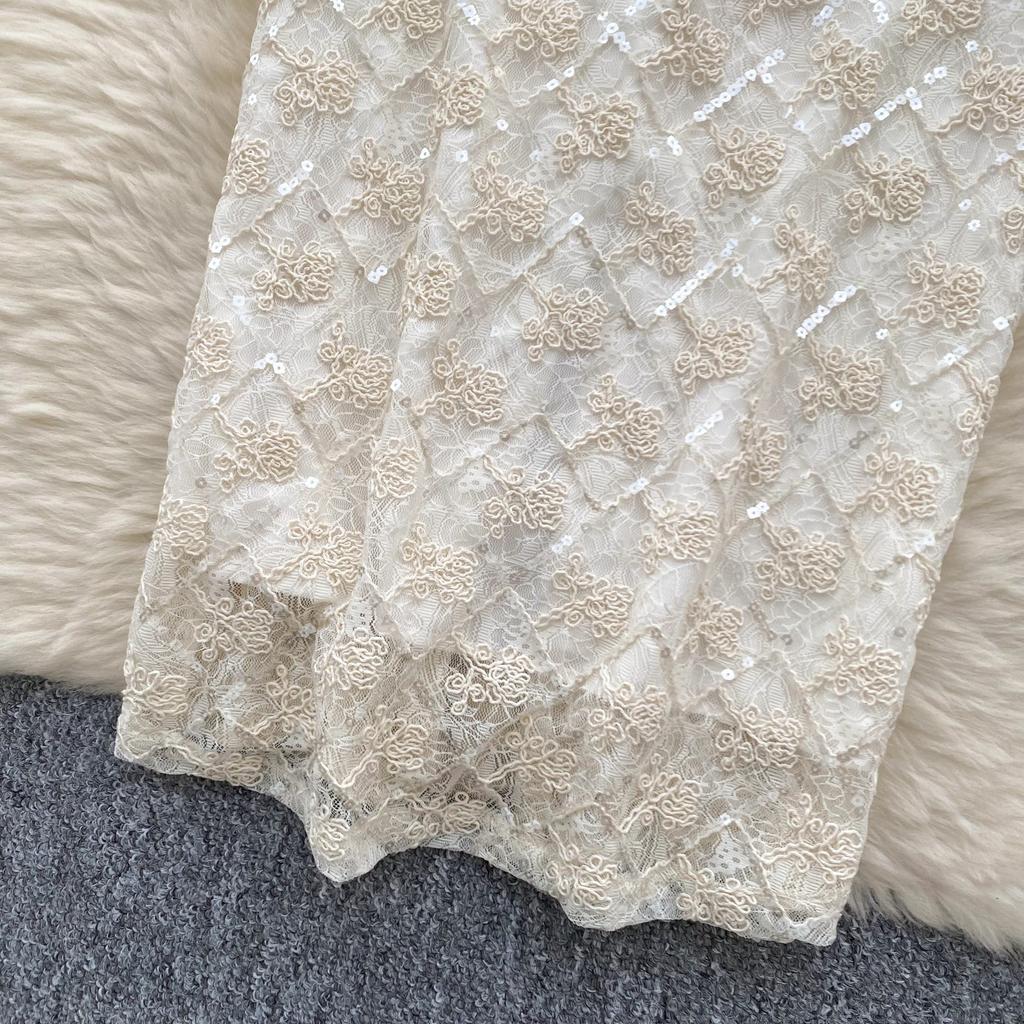 Summer Small Size Women Embroidery Flower Sequined Slim Bodycon Student Princess Party Dresses For Graduation