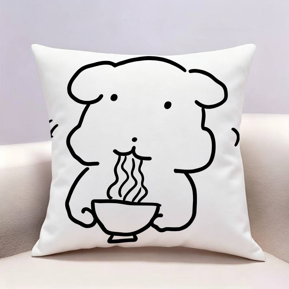 Cute Dog Ganadi Doublesided print Pillow Case Pattern Printed Pillowcase For Living Room Sofa Cushion Cover