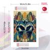 Two raccoons Pattern  3pcs 100% Round Full Drill 5D DIY Diamond Painting Embroidery Cross Stitch Rhinestone Décor