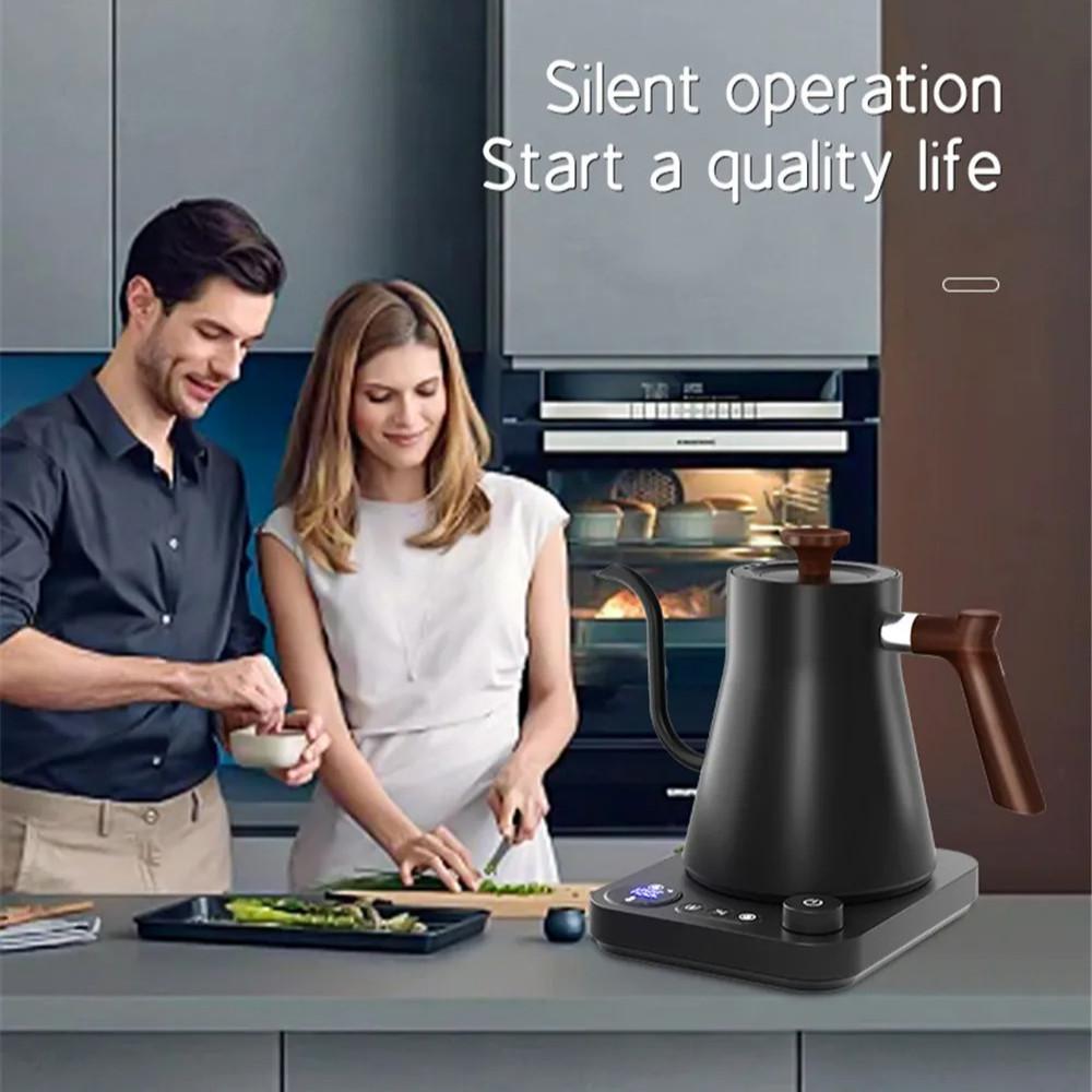 Электрический чайник с гусиным носом большой емкости 900 мл 1200 Вт Кипятильник NTC Контроль температуры ЖК-дисплей Чайник для кипячения