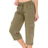 Womens Capris With Pockets Loose Fit Casual  Pants Dressy Lightweight Ladies Baggy Cargo Pants For Hiking