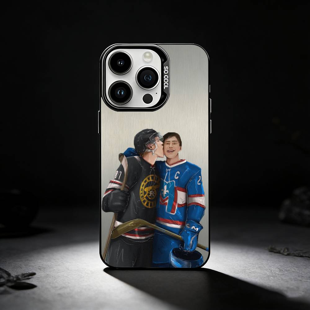 LGBTQ Heated R-Rivalry Ice Hockey Phone Case For iPhone 17,16,15,14,13,12,11 Plus,Pro Max,XS,Colored silver phone case