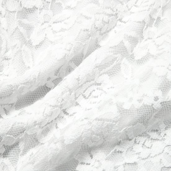 Women Bodysuit Flower Embroidery Lace Elastic Deep V Neck See-through Long Sleeve Solid Color Slim Fit Soft Breathable Spring Playsuit