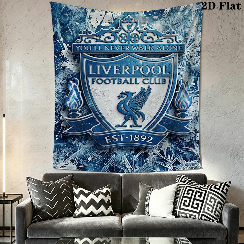 Frosty Liverpool Football Club Crest Tapestry Background Cloth Wallmounted Work Of Art Gift Background Wall Hanging Cloth